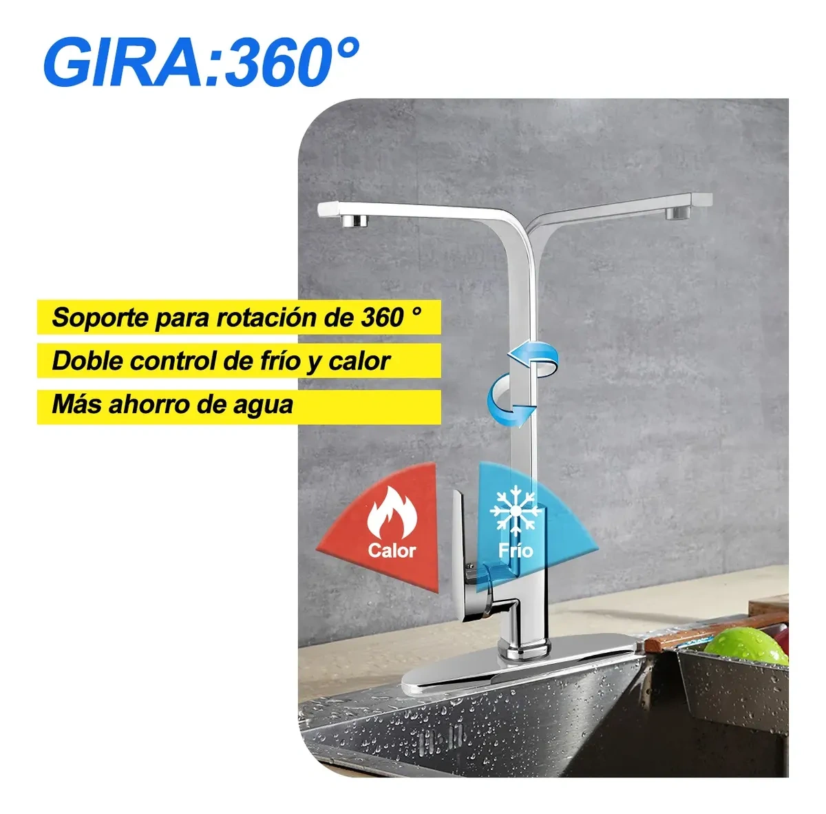 Single Handle Kitchen Faucet with Cover, Water Mixer