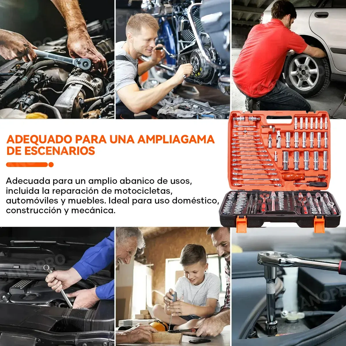 Mecanopro® Mechanical Repair Tool Kit Set 216 Pcs