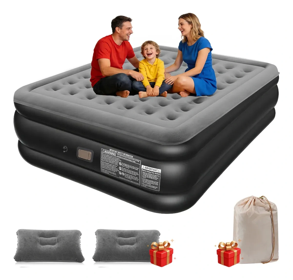 Soft Queen Inflatable Mattress with Electric Pump, Camping