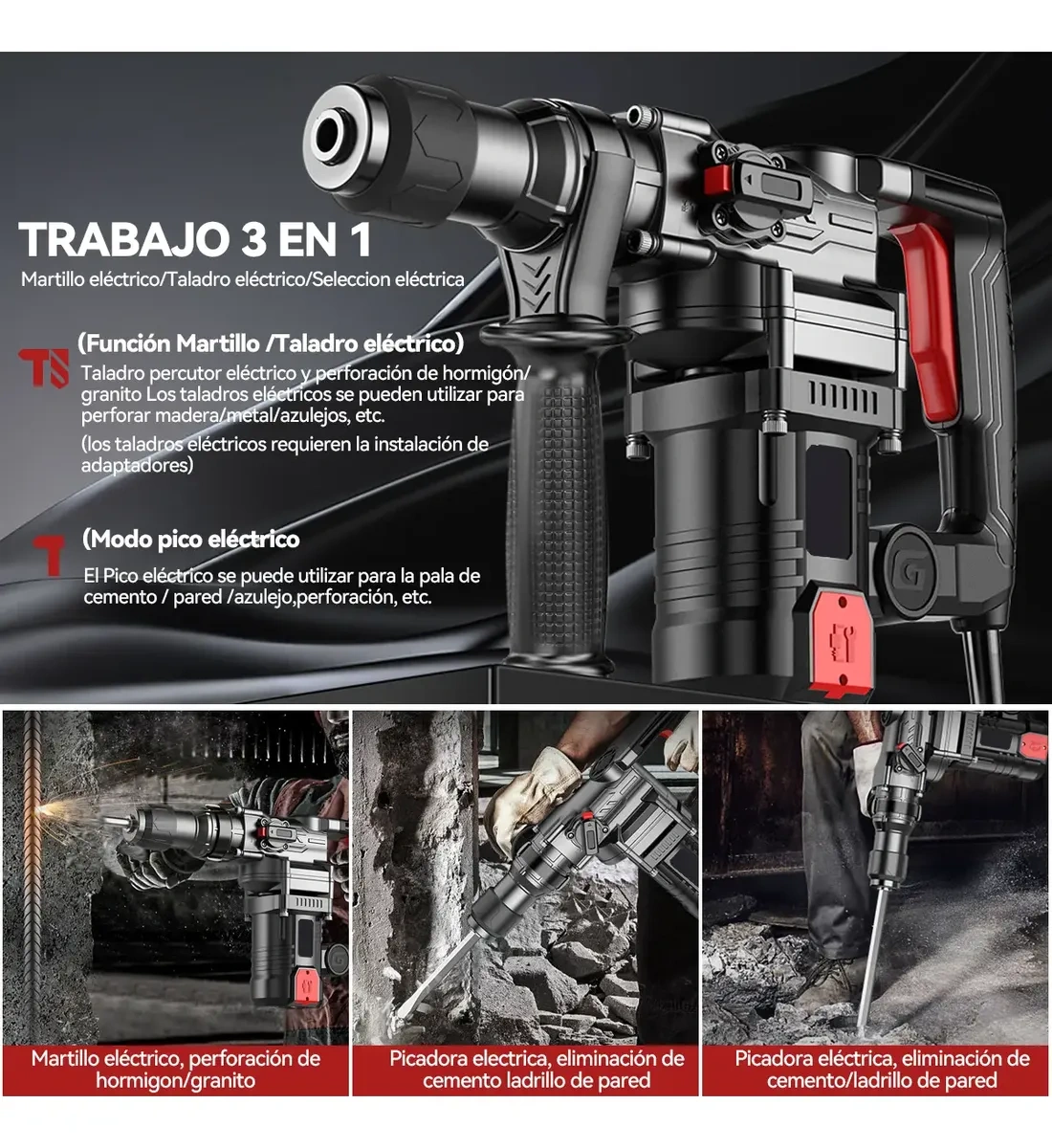 Mecanopro® Professional 4800w Demolition Rotary Hammer Drill