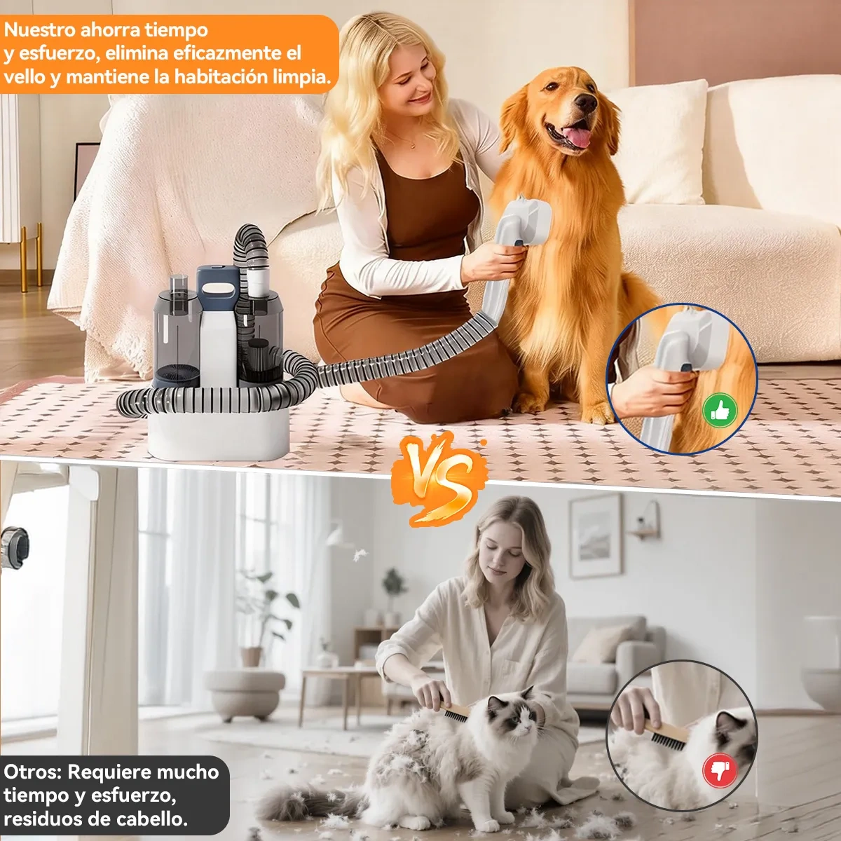 Vacuum Cleaner Grooming Kit for Pet Hair Dogs Cats