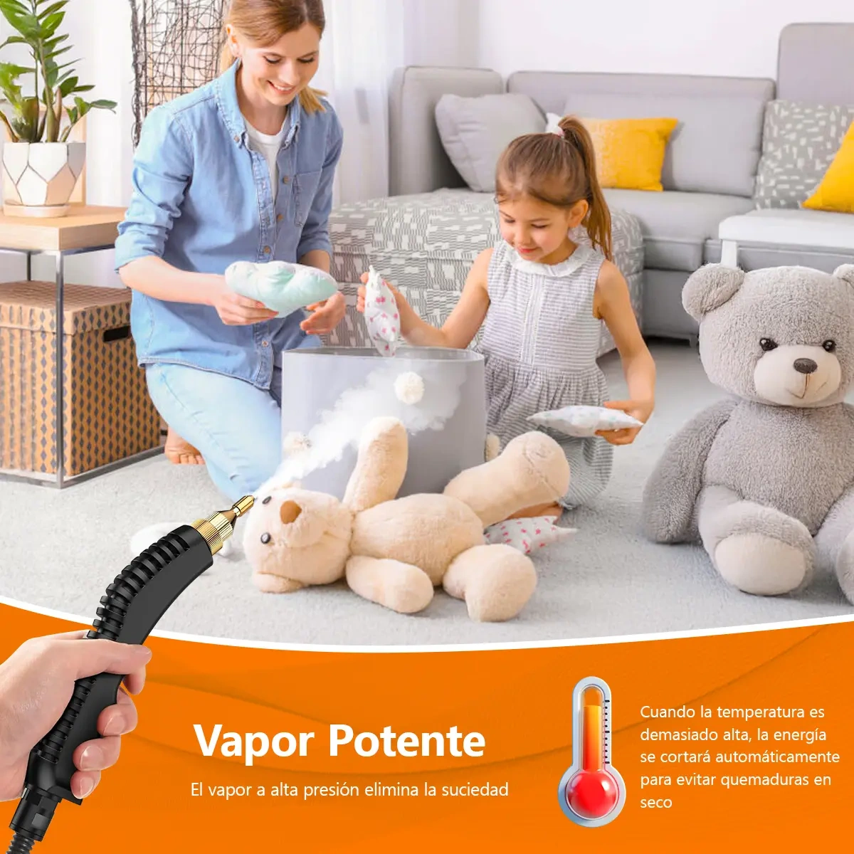 WELIKERA Portable Steam Cleaner 3800W 105°C for Kitchens, Bathrooms and Cars
