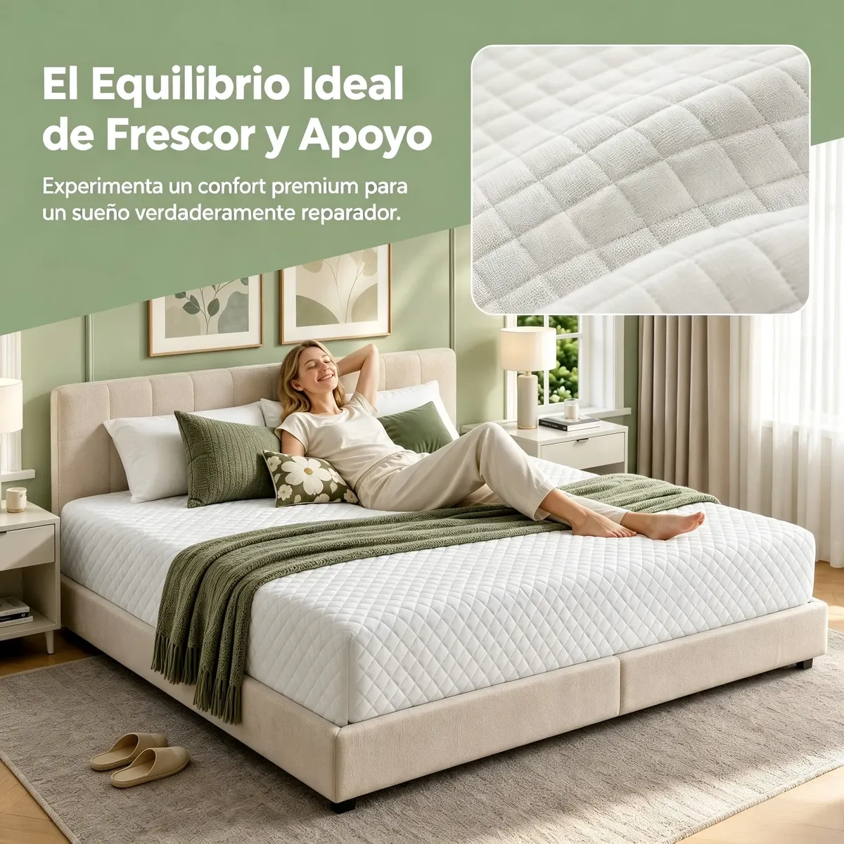 Safonus®King Size Mattress 190x200cm Memory Foam White Firm