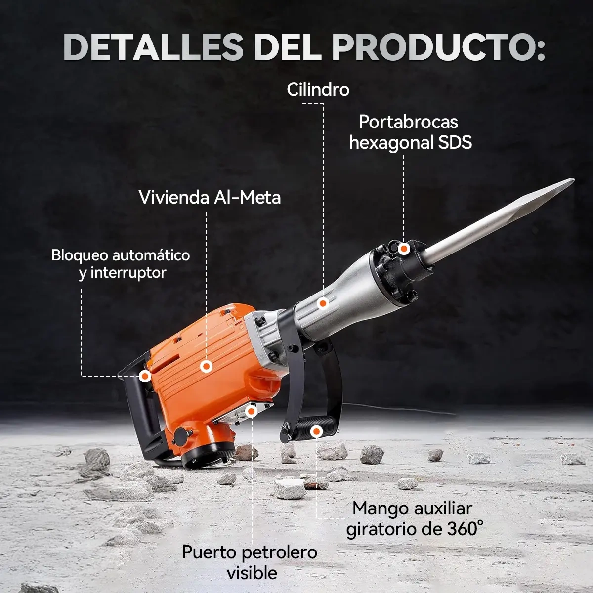 Mecanopro 4000w Concrete Demolition Hammer 16kg