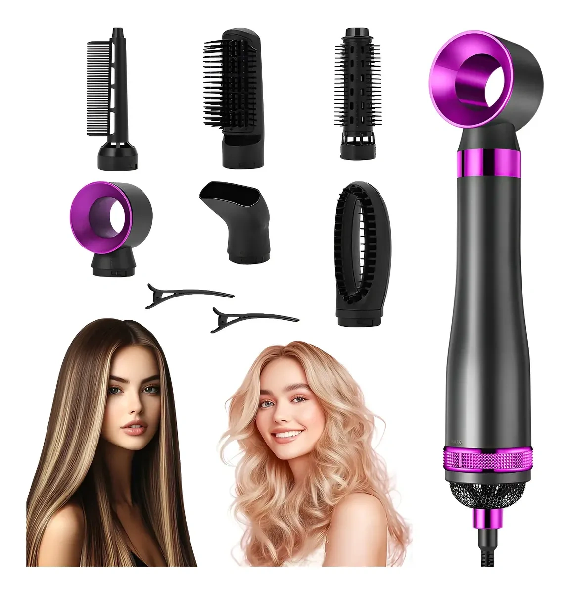 Electric Straightening Brush Hair Dryer Comb 6 In 1