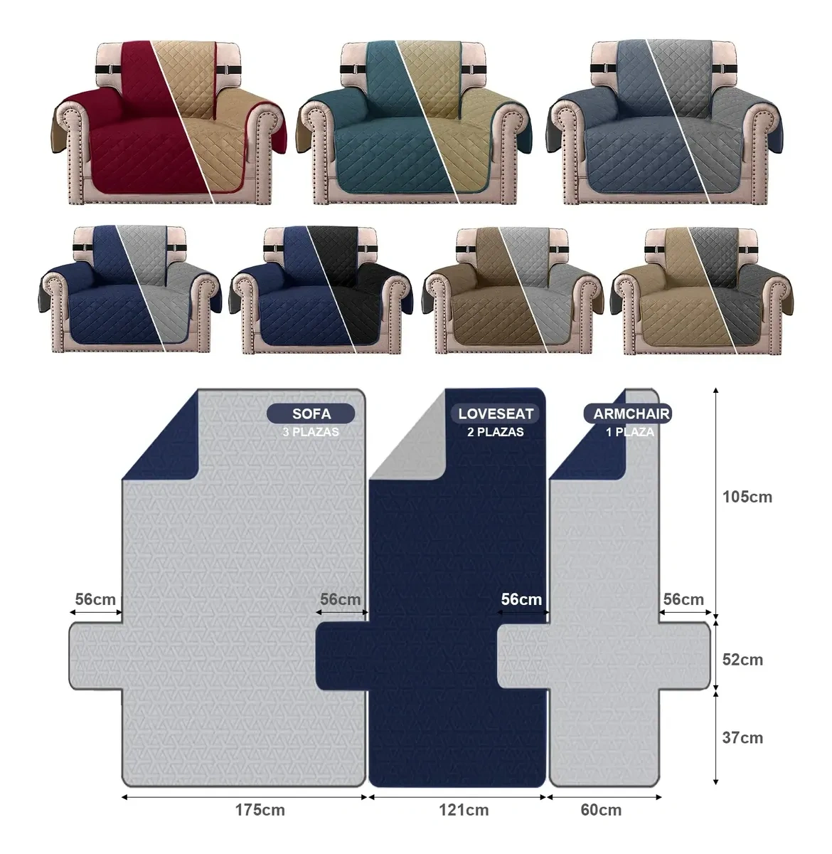 Armchair Covers 2 View Sofa Protector Sofa Covers 3pcs