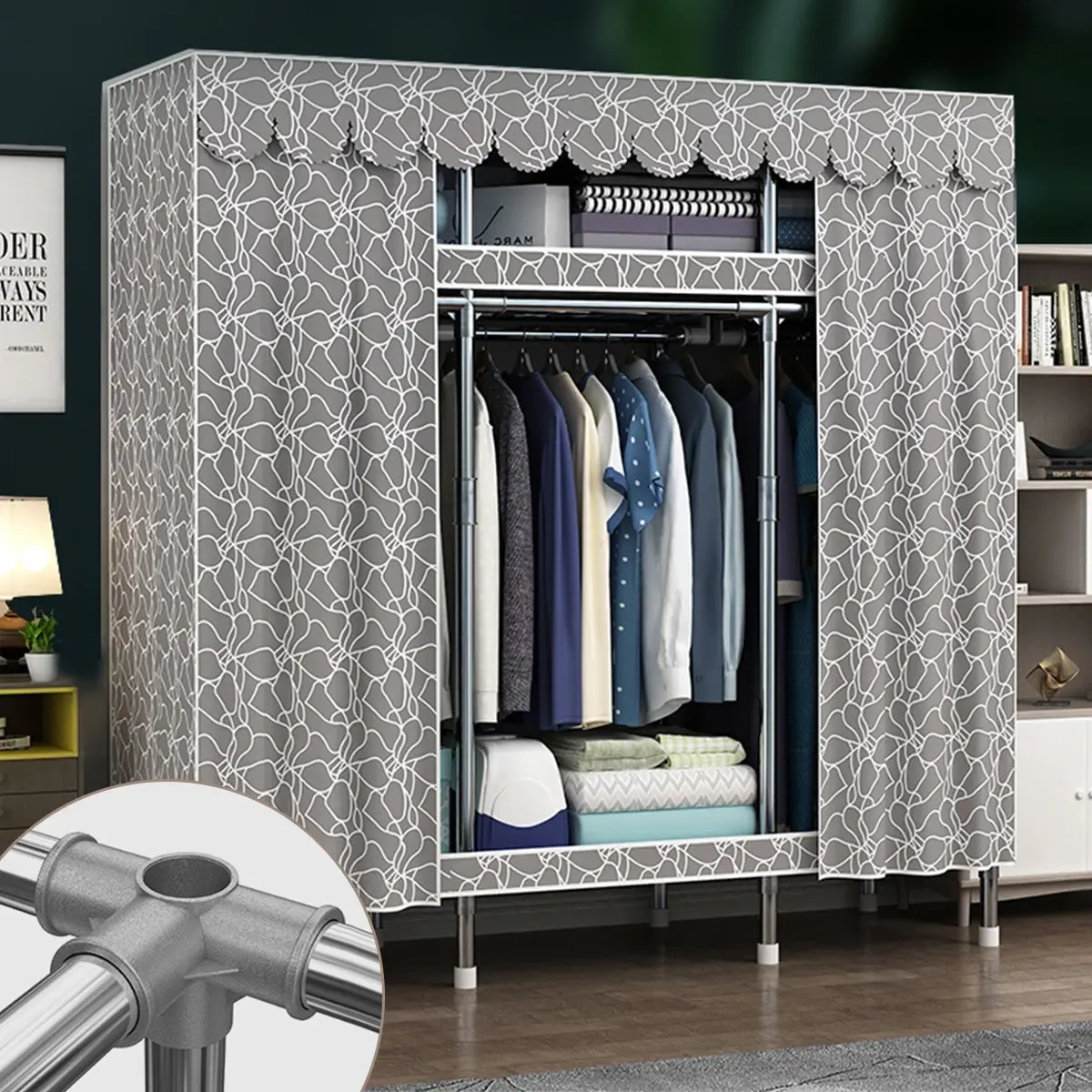 Portable Buildable Closet Wardrobe Organizer 165*170cm