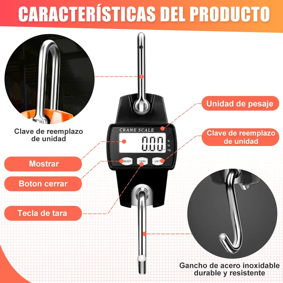 Portable Hanging Digital Industrial Scale With Led