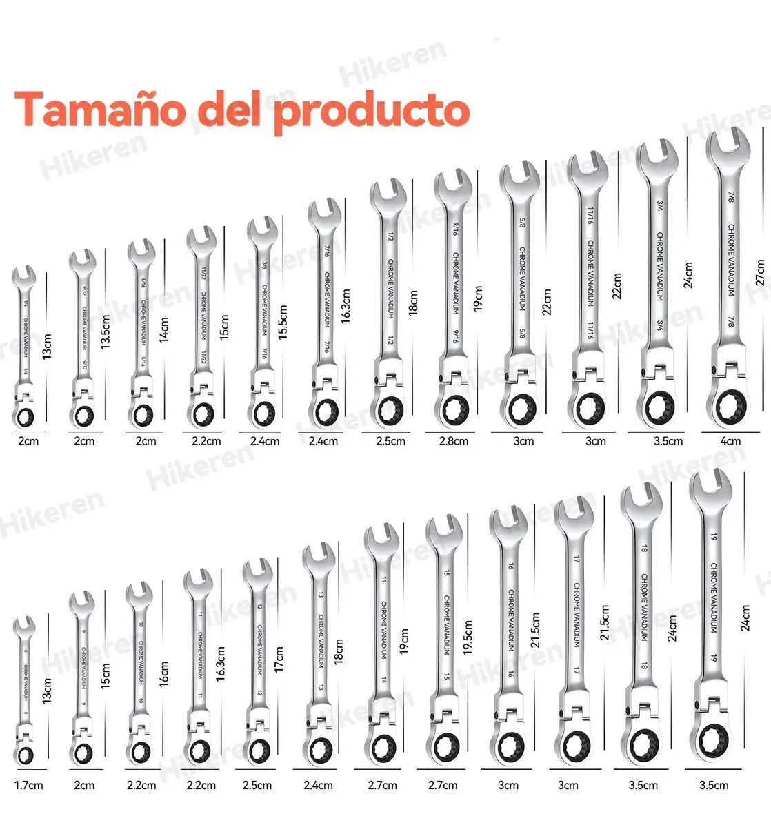24 Piece Flexible Head Ratchet Wrench Set