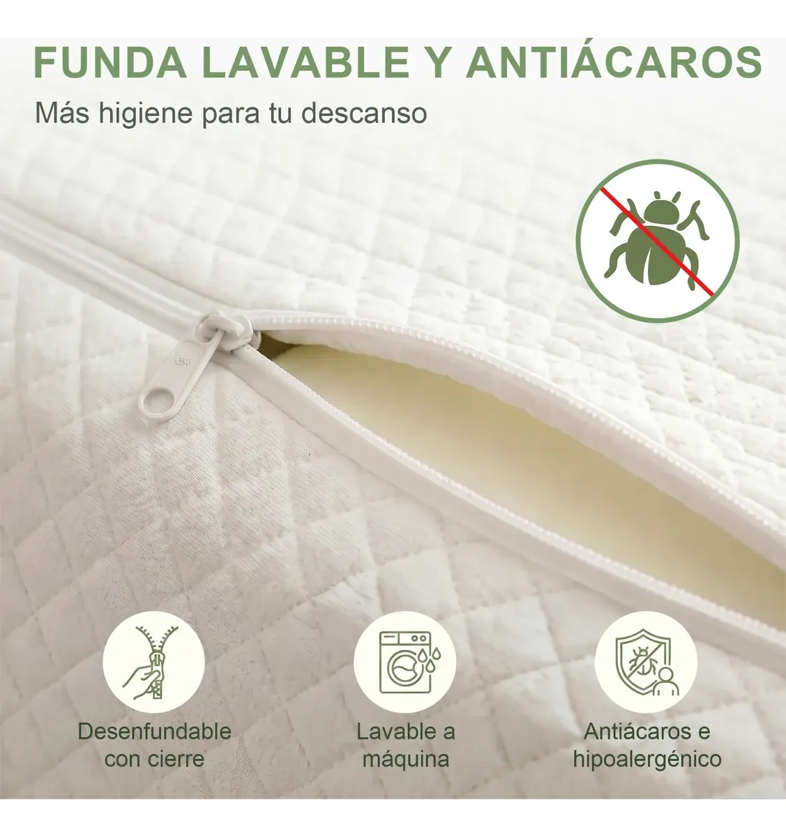 Safonus®King Size Mattress 190x200cm Memory Foam White Firm