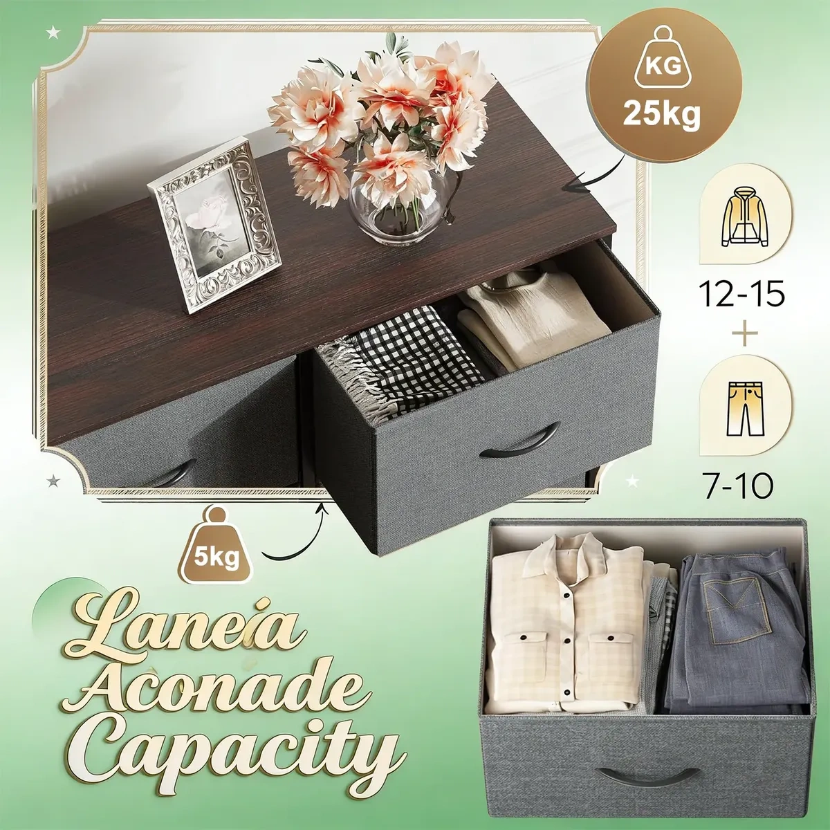 Chest of Drawers with 8 Drawers, Storage Furniture