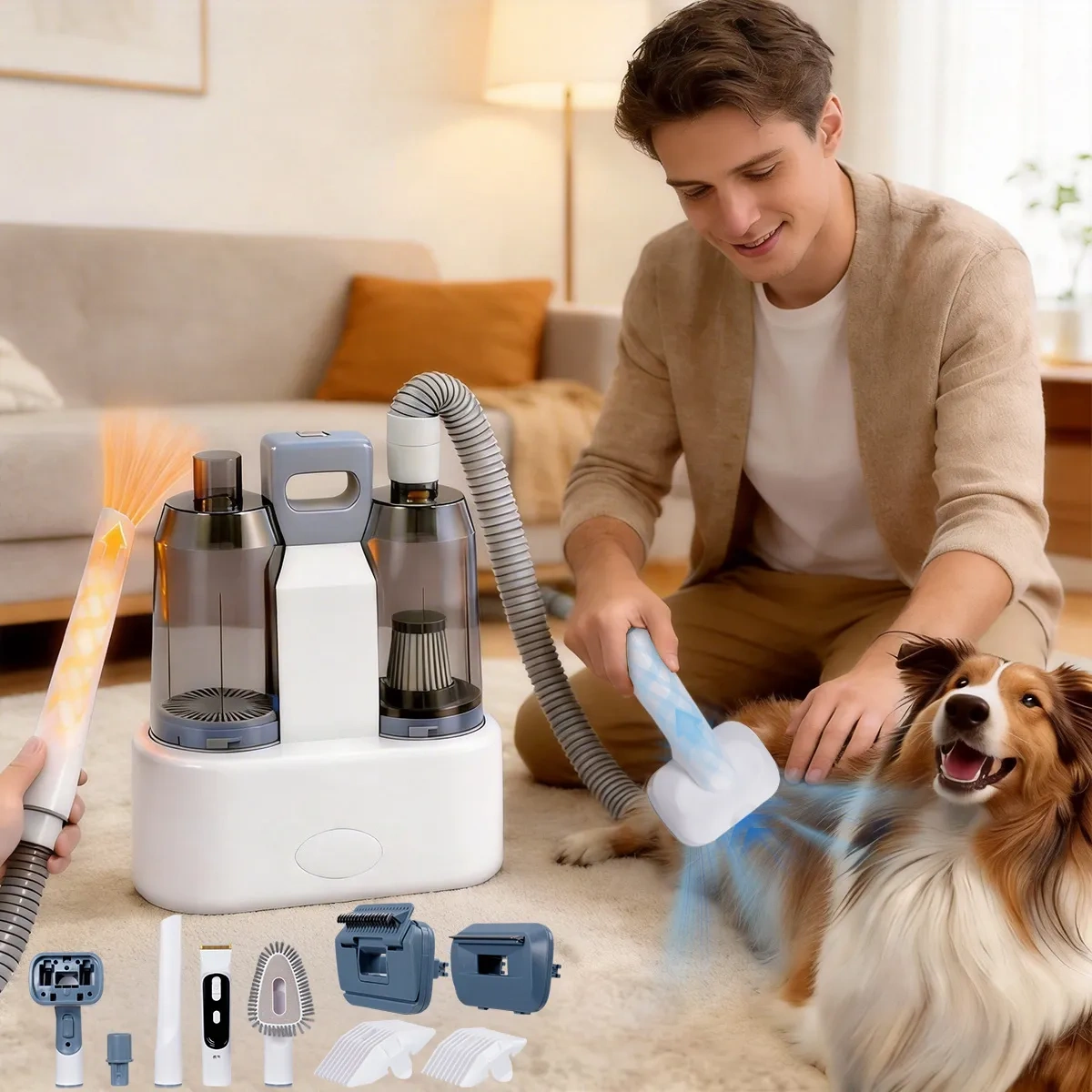 Vacuum Cleaner Grooming Kit for Pet Hair Dogs Cats