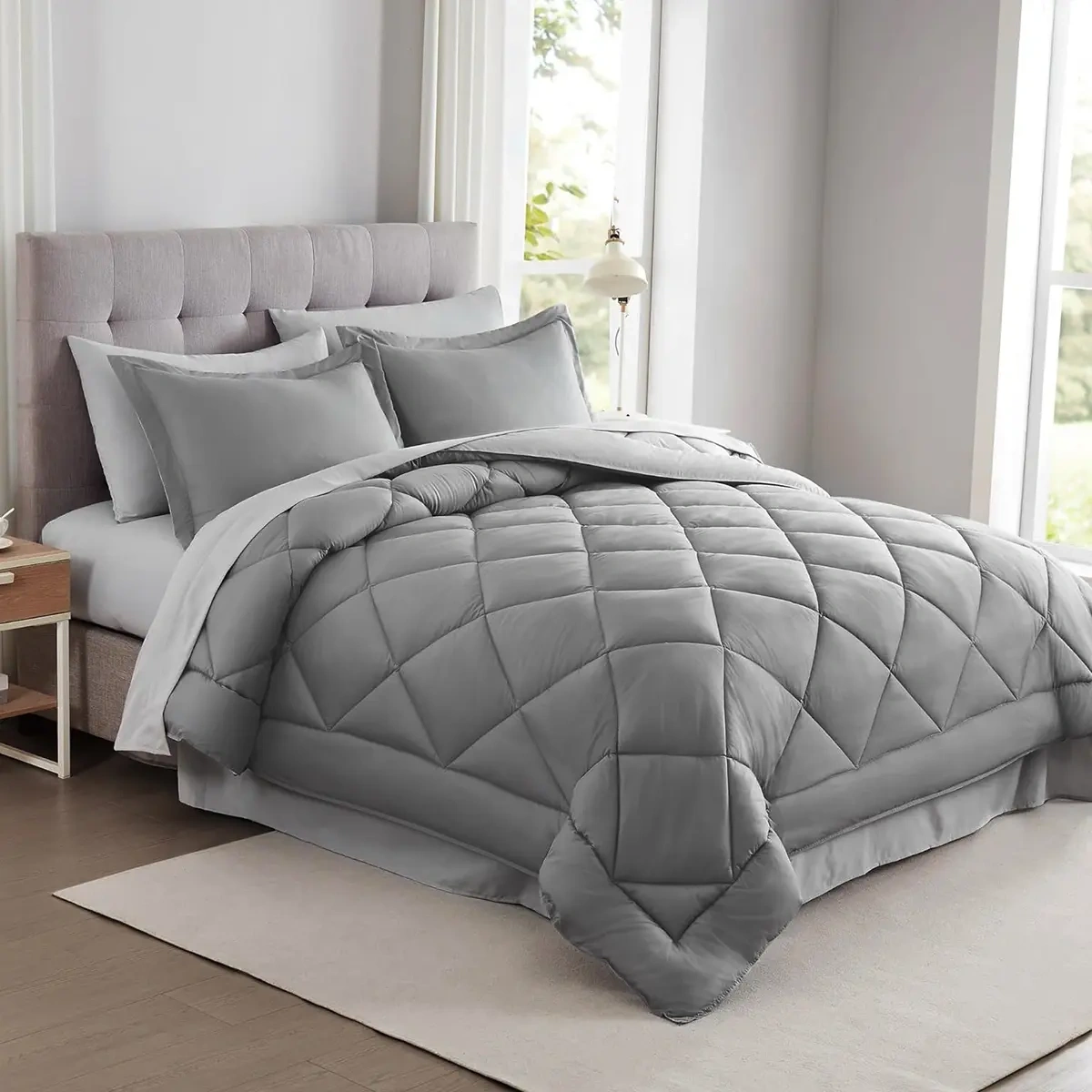 Set 7 Pieces Double Duvet Covers Pillowcases Sheets