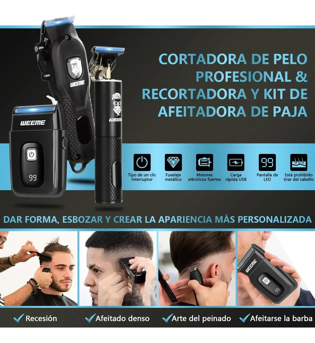 Hair Cutting Machine Professional Trimmer 3 In1 Kit