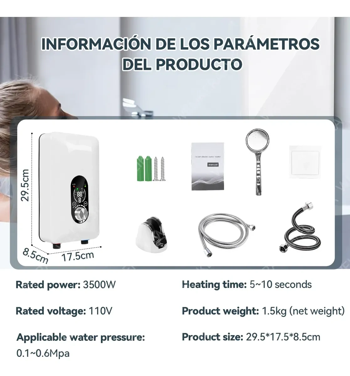 Welikera® Electric Instant Water Heater 3500w