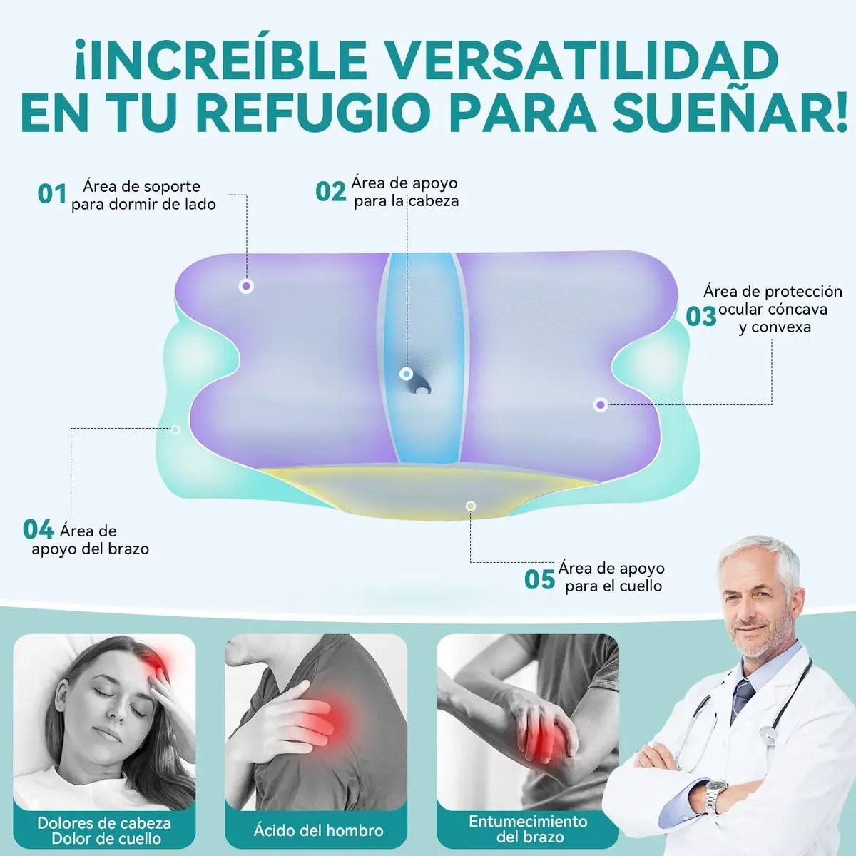 Memory Foam Orthopedic Ergonomic Cervical Comfort Pillow