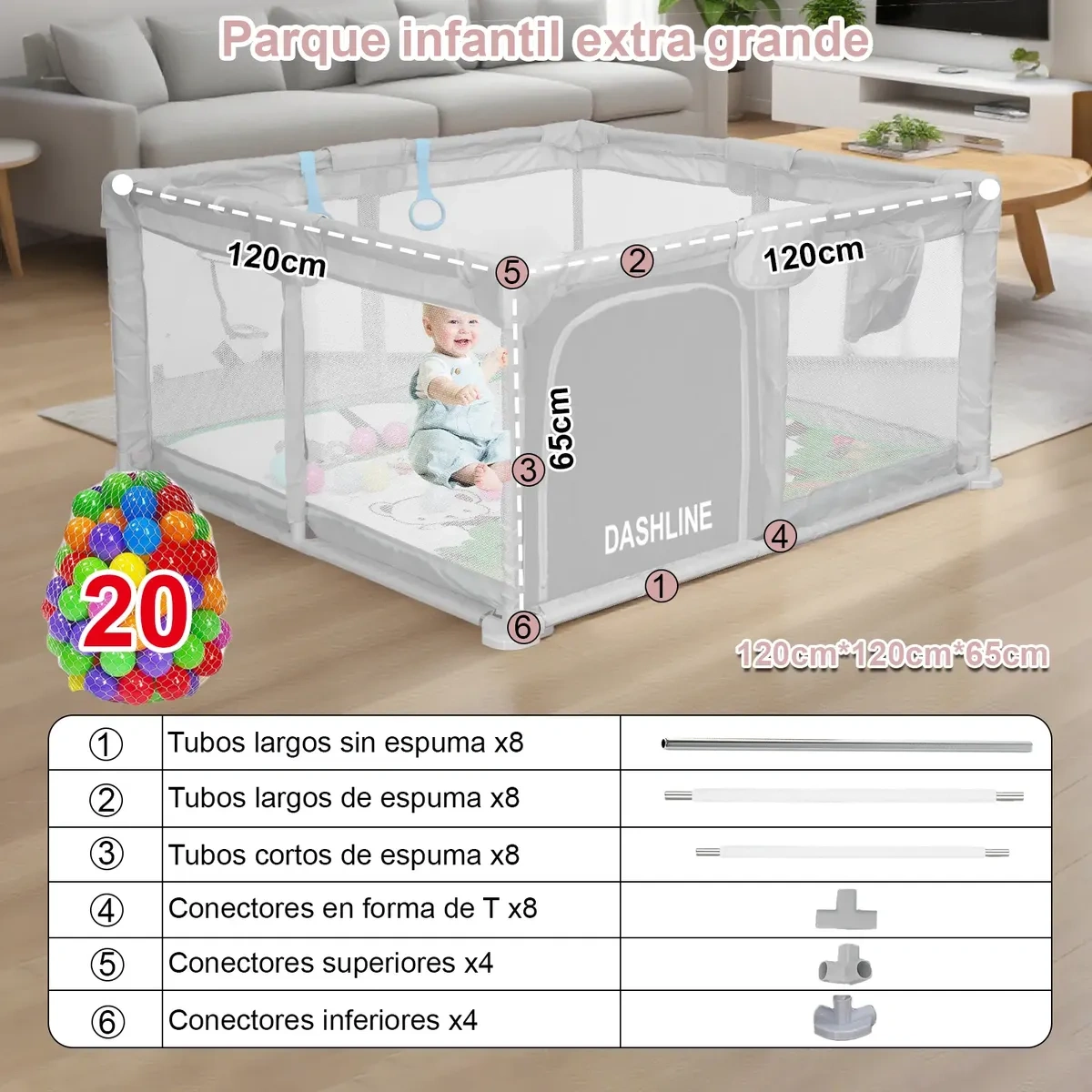 Baby Playpen 1.2m x 1.2m Playpen for Children Babies