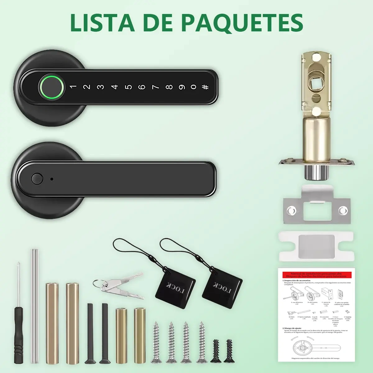 Smart Door Handle Biometric Fingerprint Lock