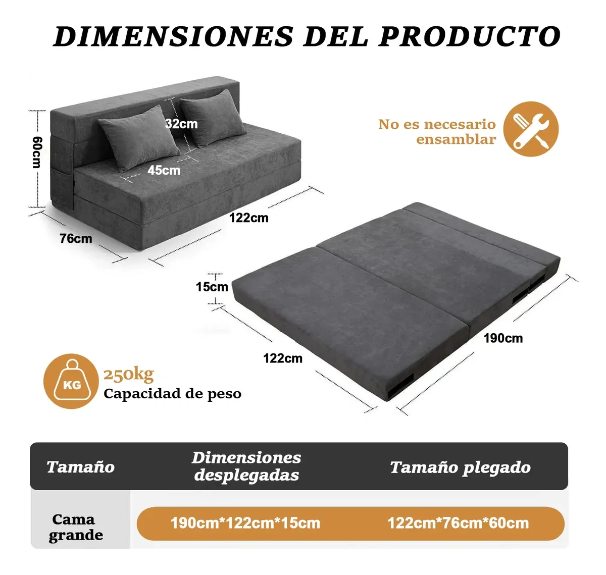 Furrific With PillowsCozy Sofa Bed Folding Double Bed