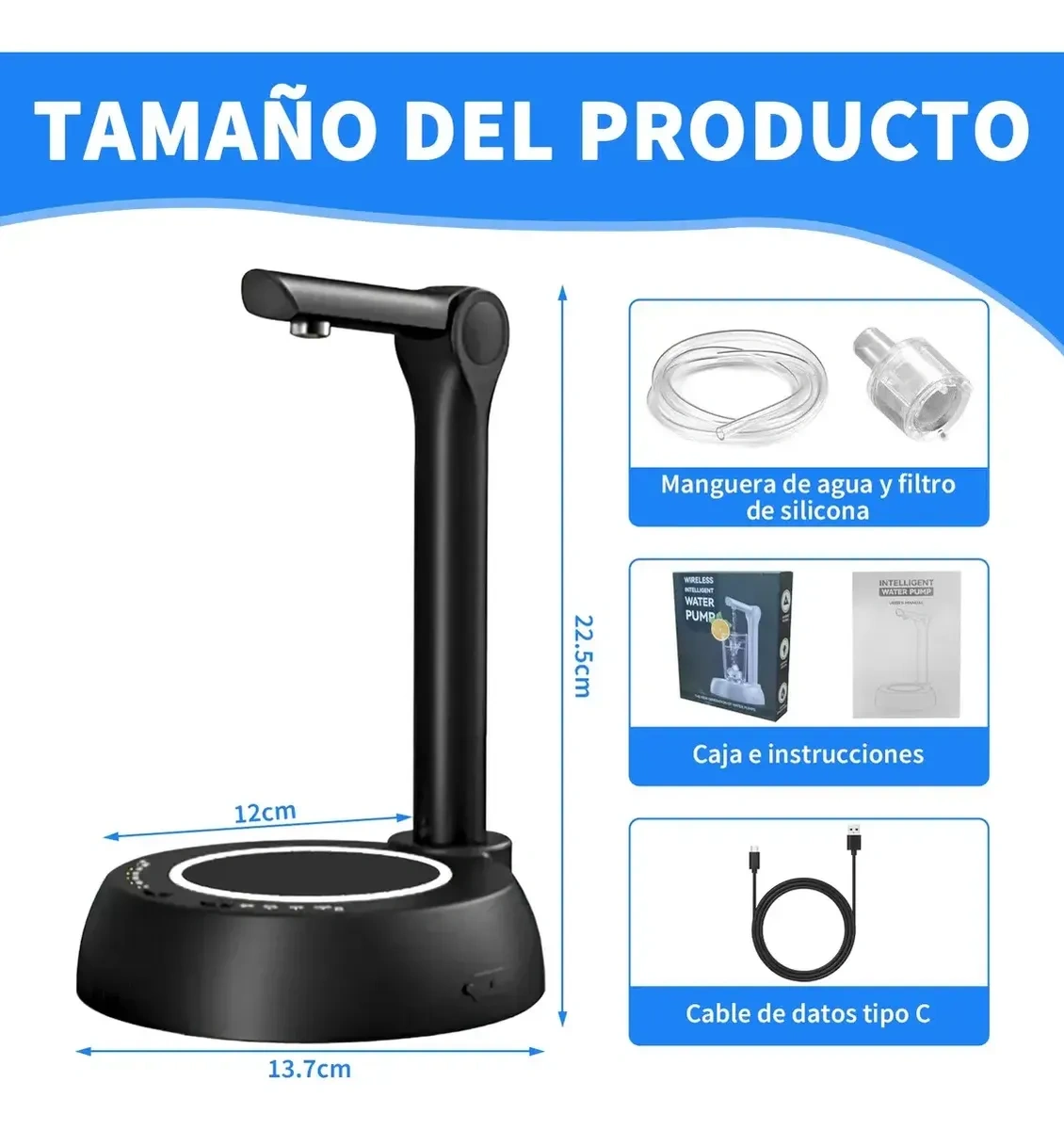 Type-c Rechargeable Electric Water Dispenser Pump