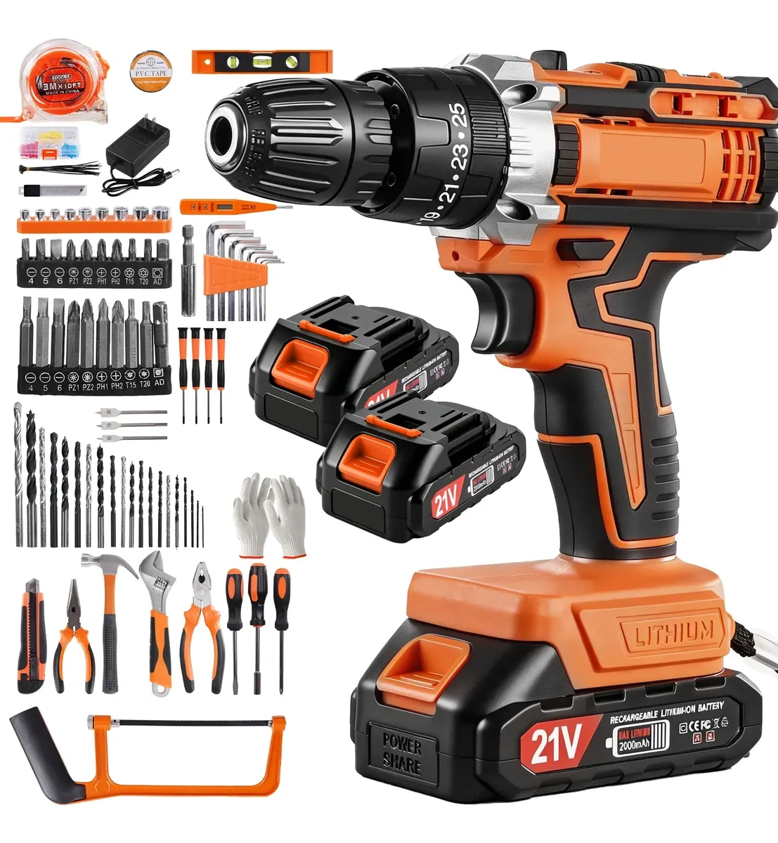 Mecanopro® 118 Pcs Cordless Tool Kit With Drill