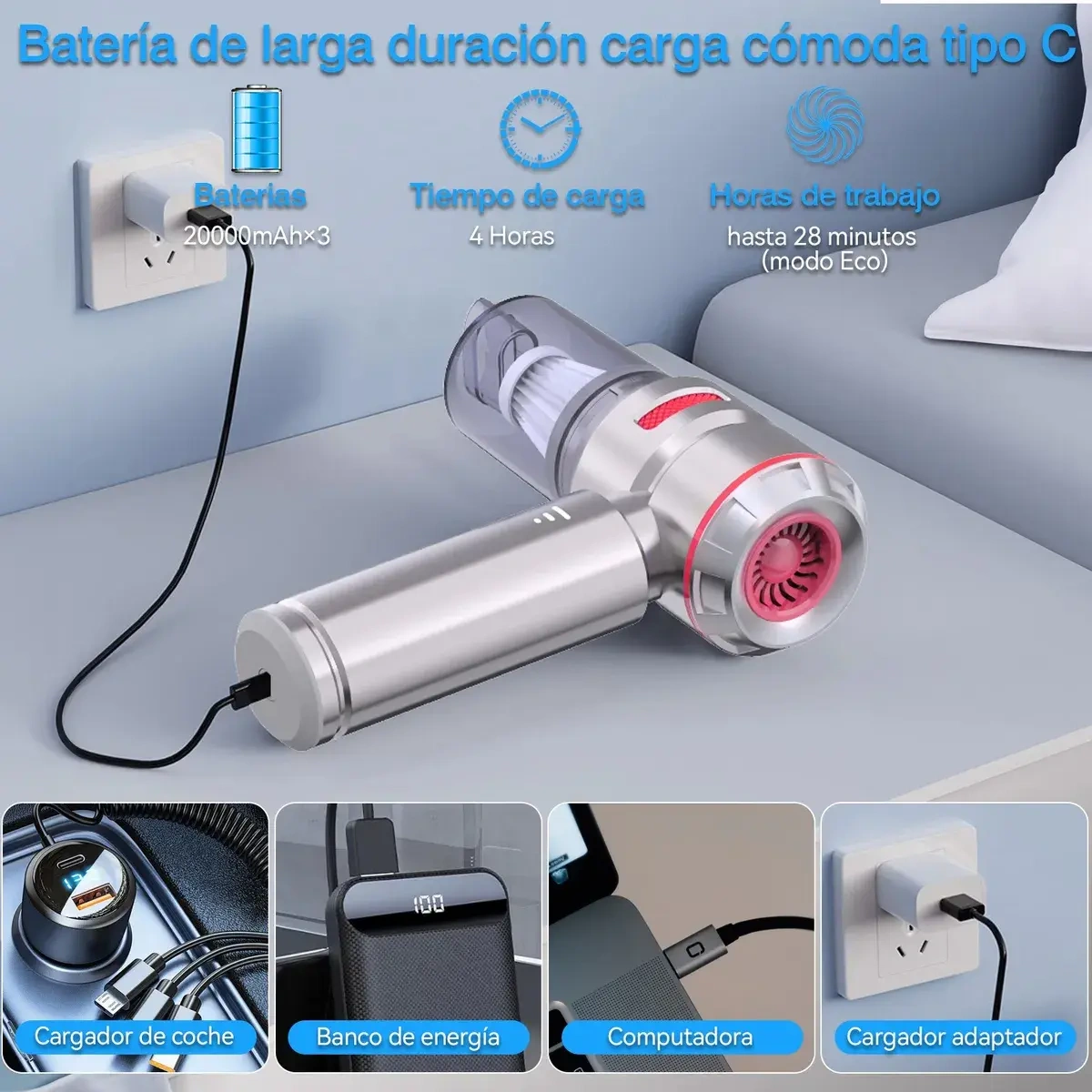 4in1 Portable Handheld Vacuum Cleaner for Home for Domestic