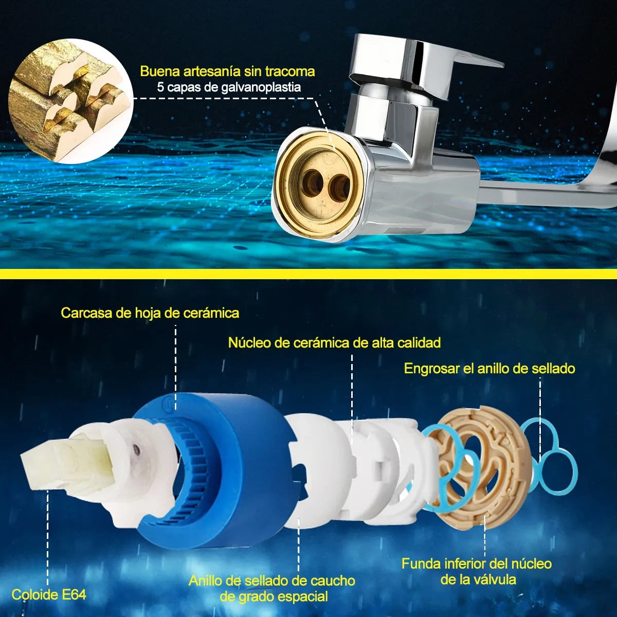 Single Handle Kitchen Faucet with Cover, Water Mixer