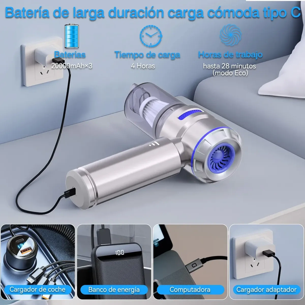 4in1 Wireless Portable Handheld Vacuum Cleaner for Car and Home