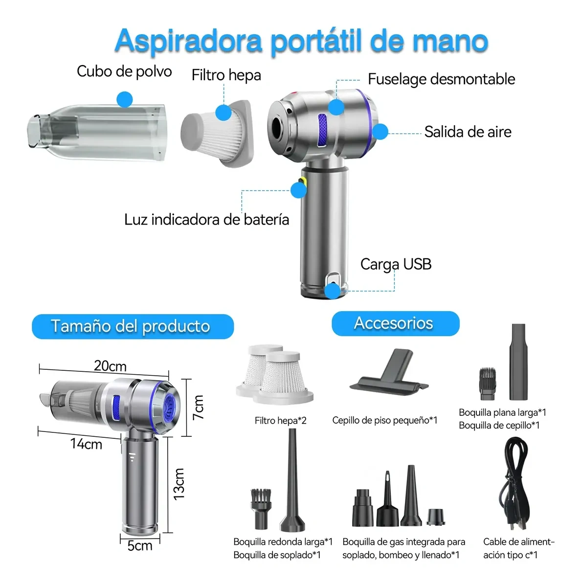 4in1 Wireless Portable Handheld Vacuum Cleaner for Car and Home