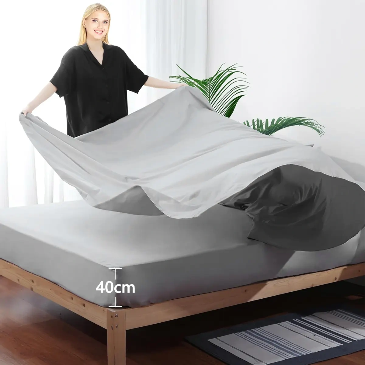 Set 7 Pieces Double Duvet Covers Pillowcases Sheets