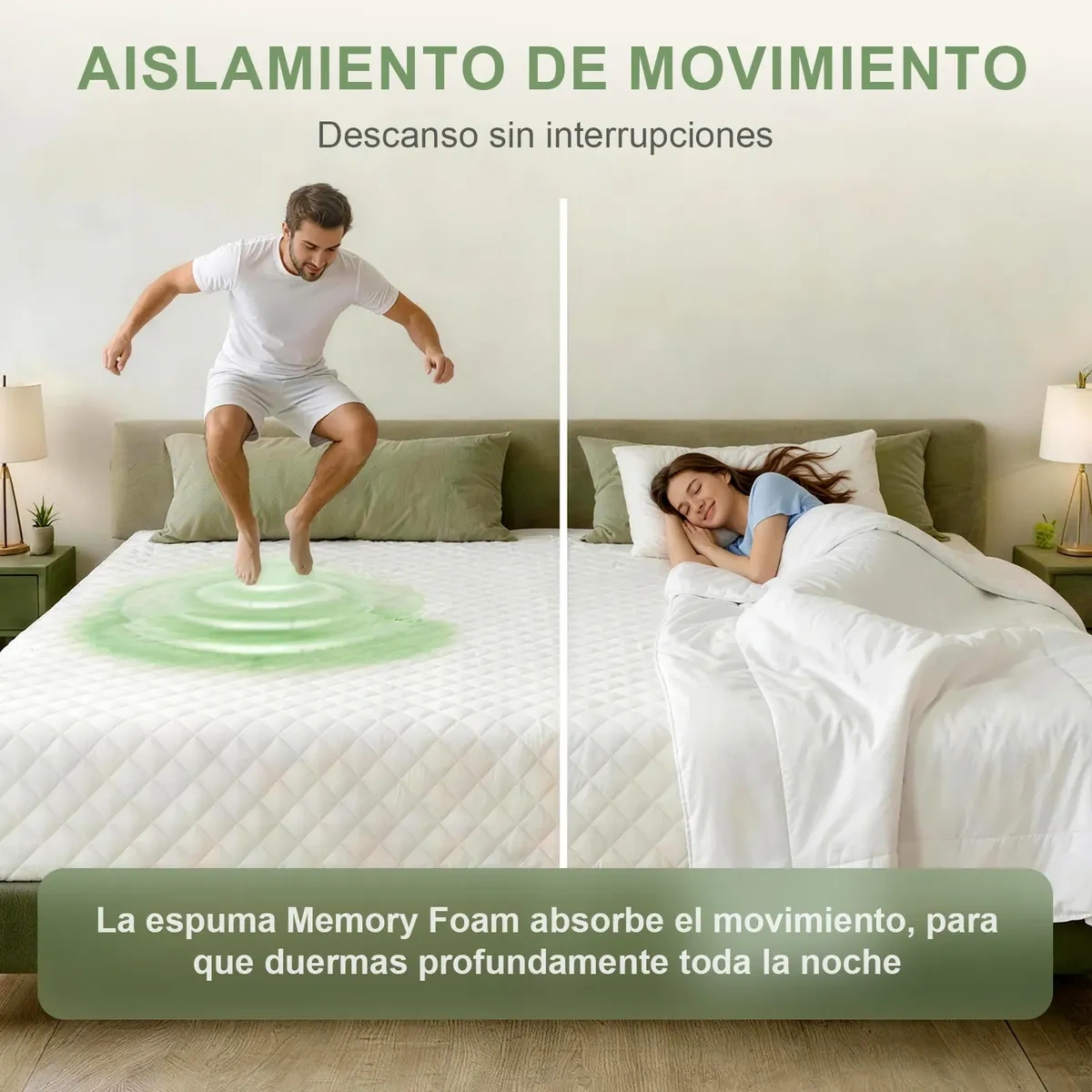 Safonus®King Size Mattress 190x200cm Memory Foam White Firm