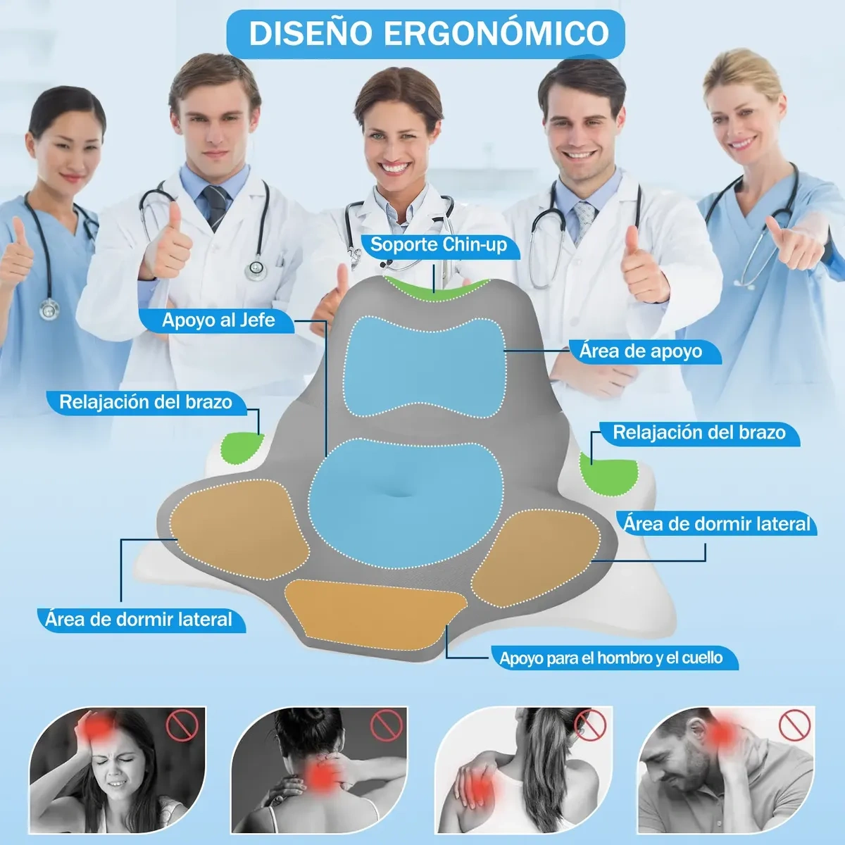 Ergonomic Anti-Reflux Pillows Comfortable Wedge Backrest