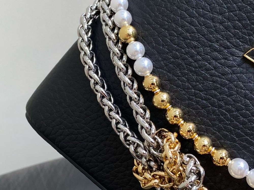 The prototype for this bag is the Louis Vuitton (LV) Capucines Nano handbag.