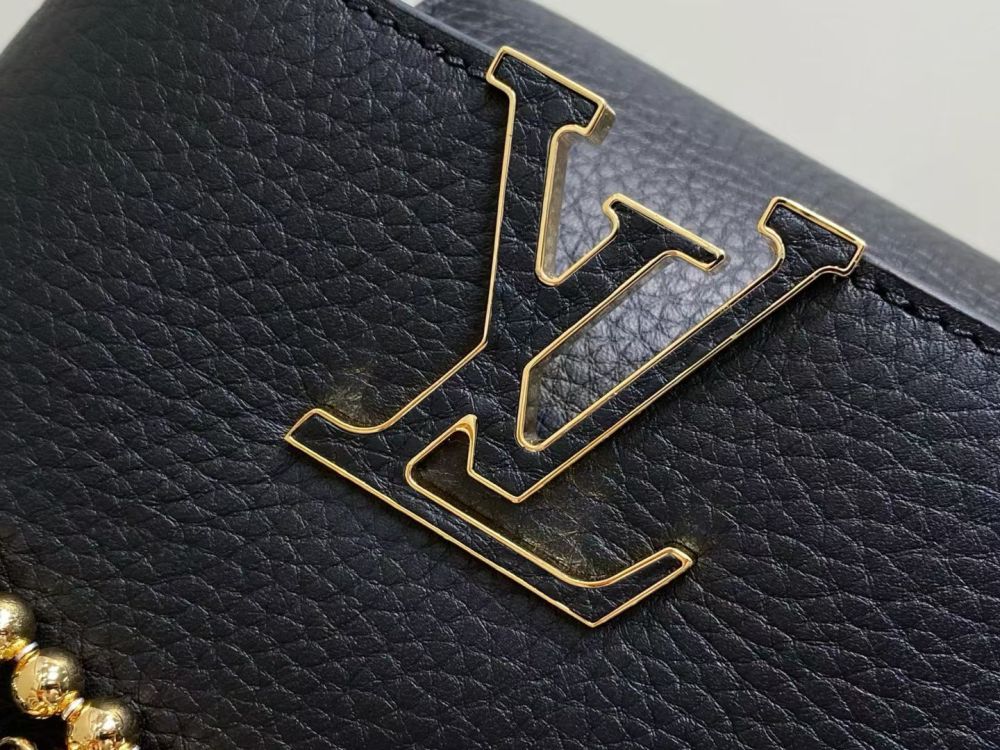 The prototype for this bag is the Louis Vuitton (LV) Capucines Nano handbag.