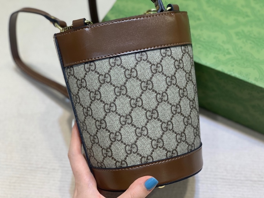 The Gucci Horsebit 1955 mini bucket bag is a popular style in the 1955 collection, combining retro charm with a playful touch.