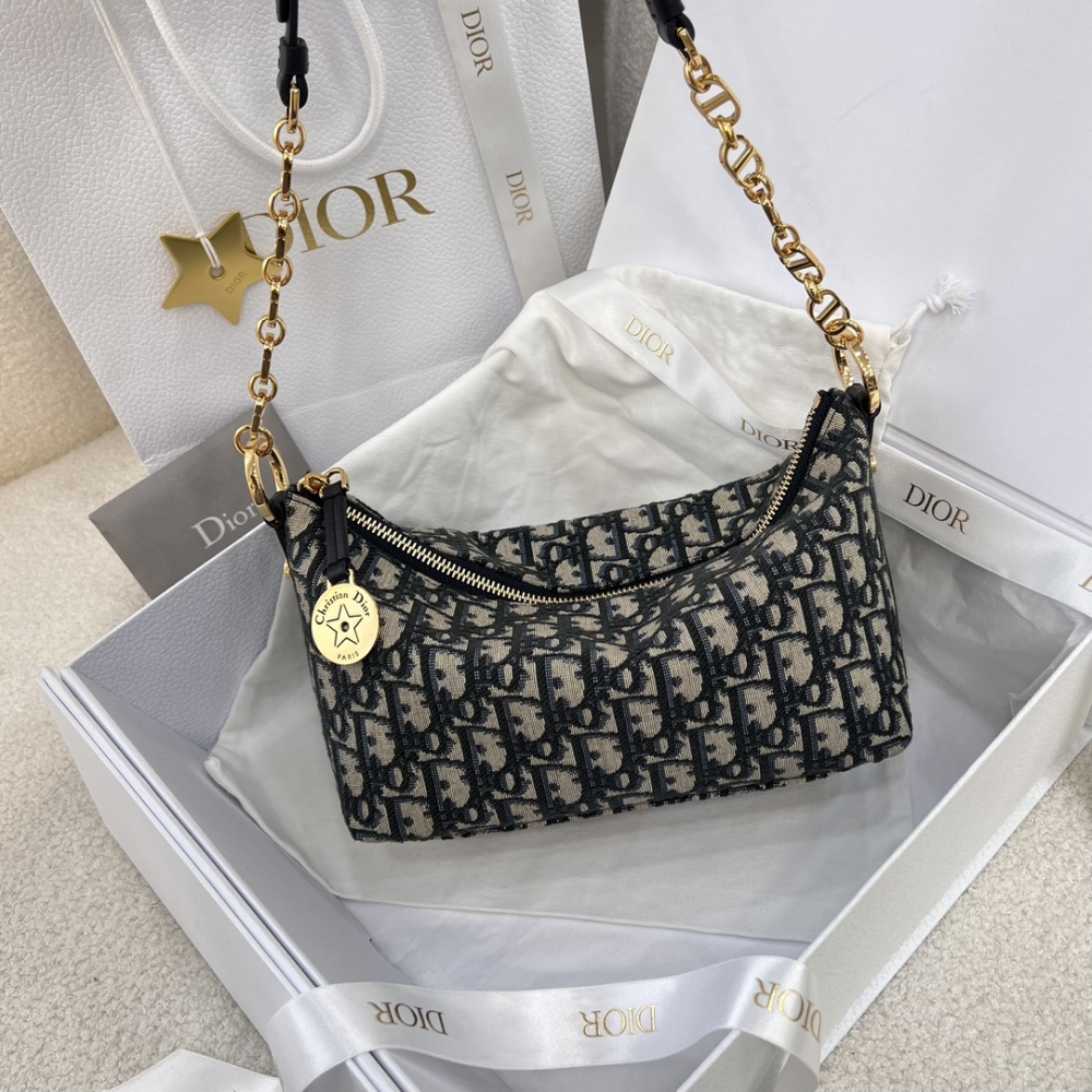 Dior's new Oblique monogram chain shoulder bag (Hobo) is a highly popular and practical style that has been trending in recent years.