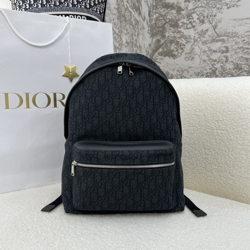 The Dior Rider Oblique all-black monogram backpack is also often referred to as the Dior men's/unisex monogram backpack.