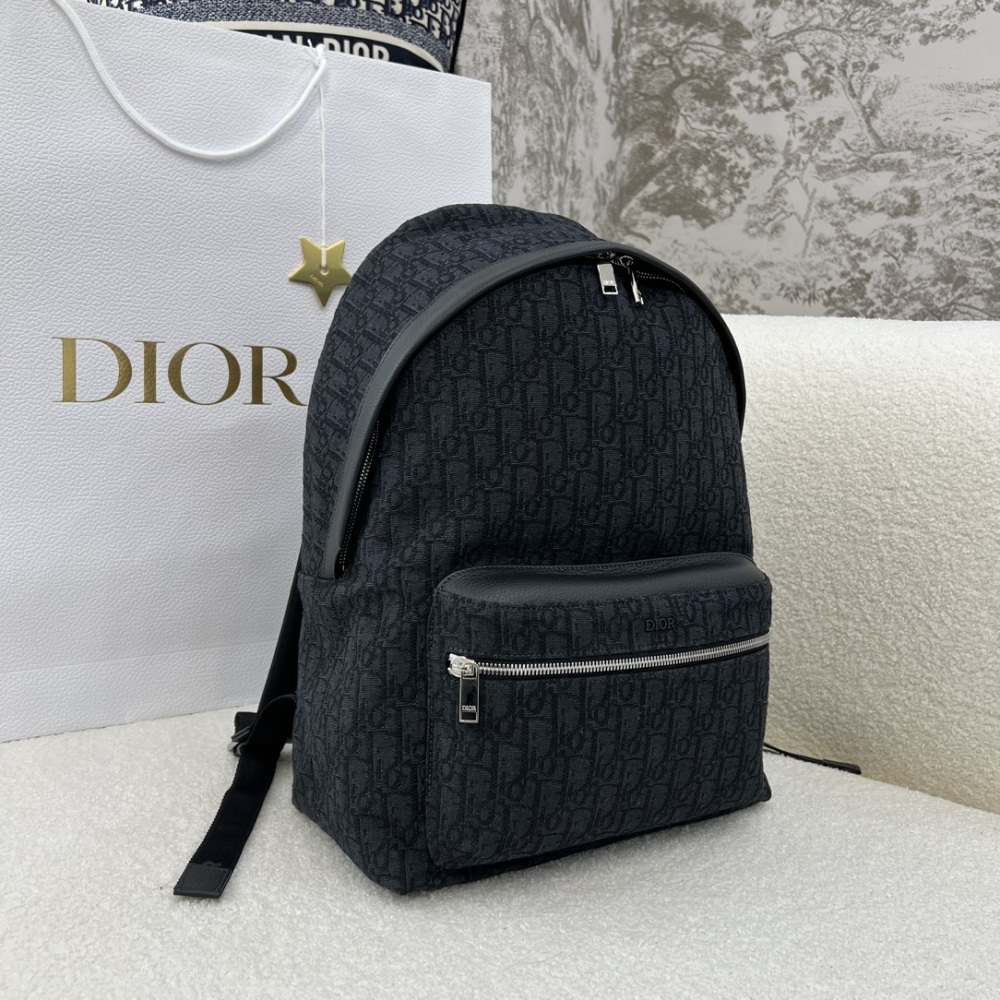 The Dior Rider Oblique all-black monogram backpack is also often referred to as the Dior men's/unisex monogram backpack.