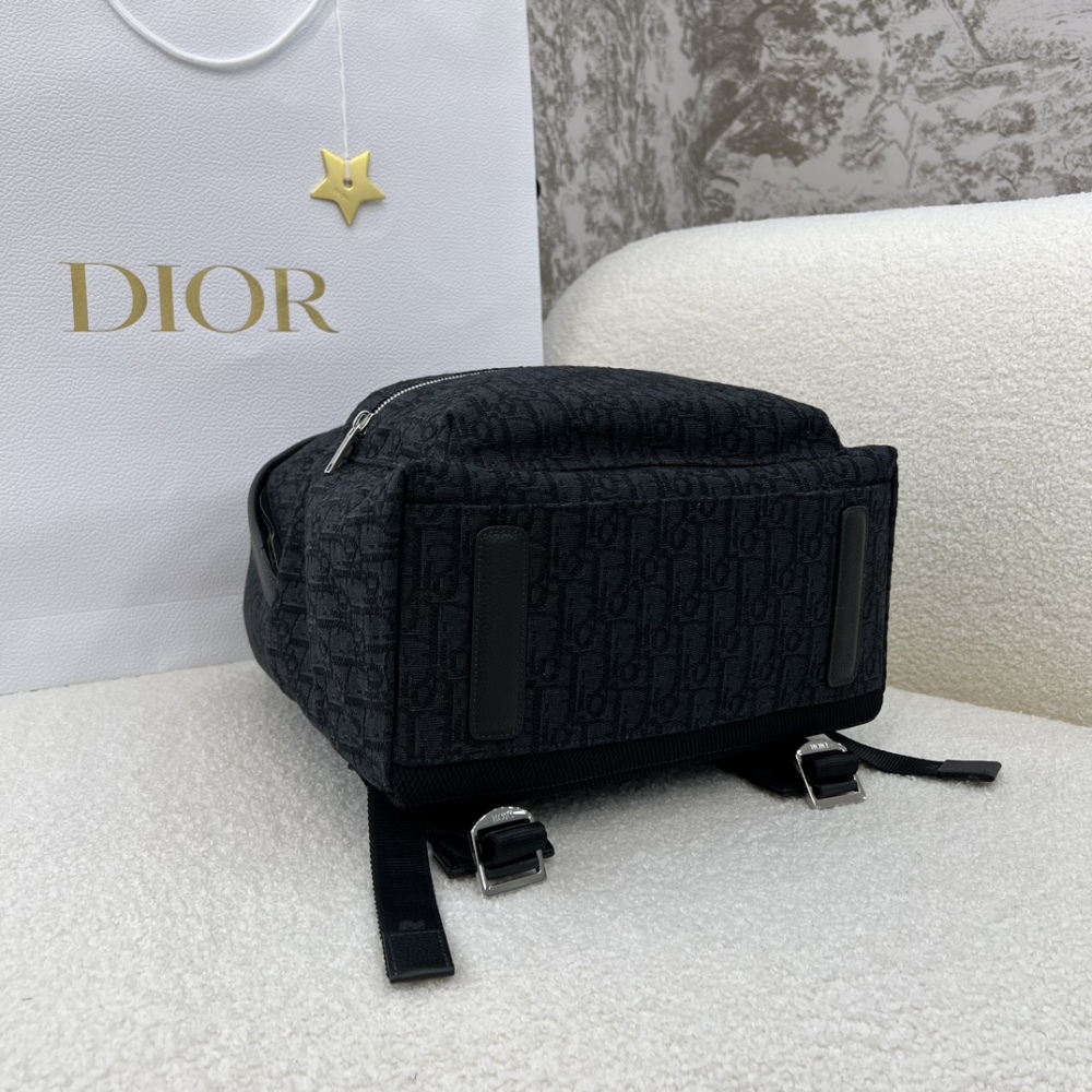 The Dior Rider Oblique all-black monogram backpack is also often referred to as the Dior men's/unisex monogram backpack.
