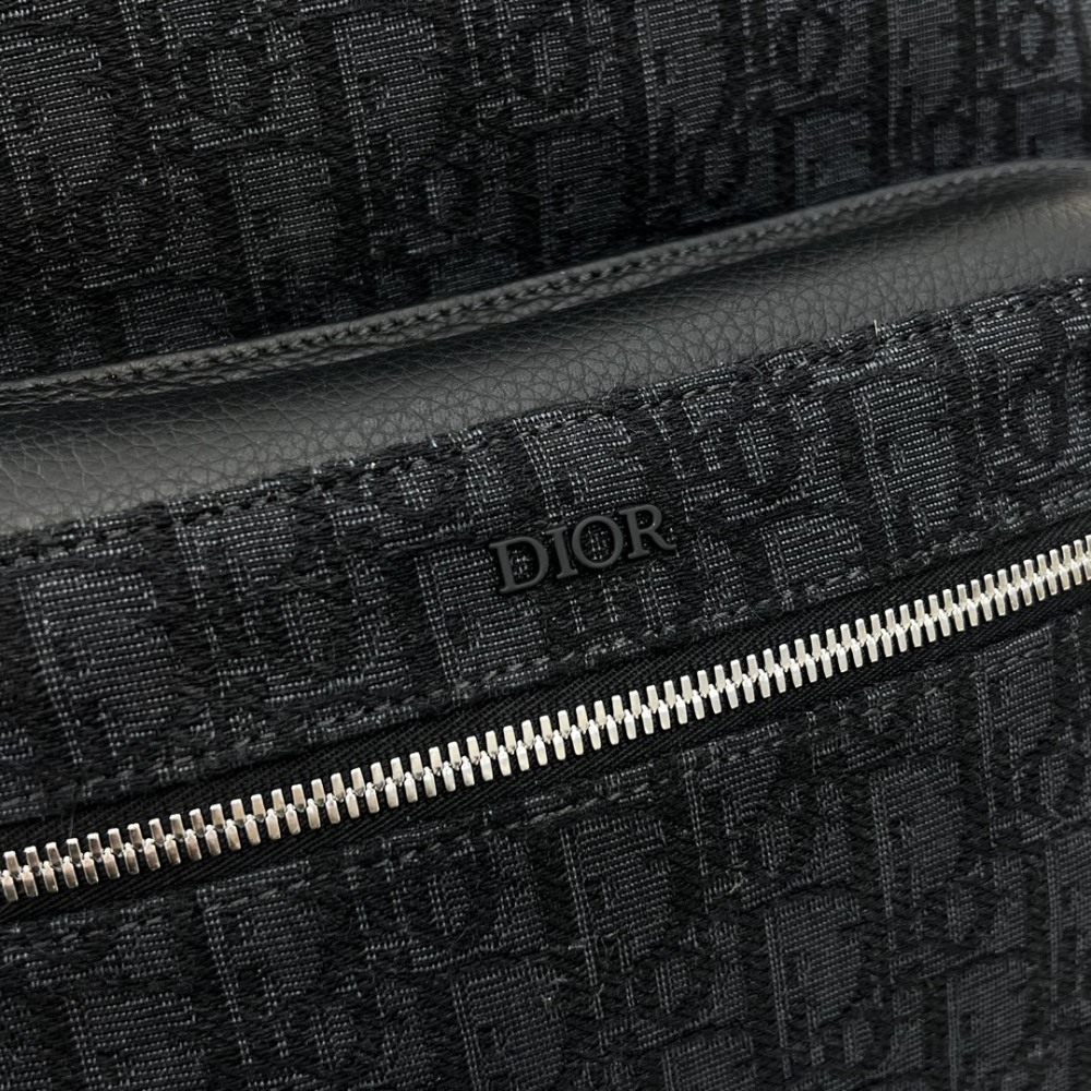 The Dior Rider Oblique all-black monogram backpack is also often referred to as the Dior men's/unisex monogram backpack.