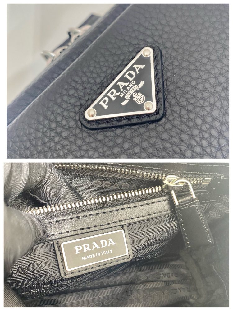Prada's classic pebbled leather camera bag is the brand's signature unisex crossbody bag.