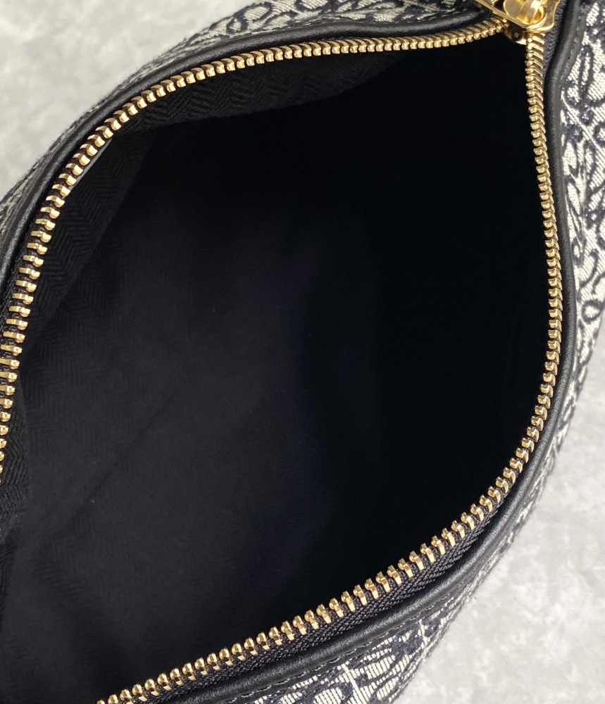 The LOEWE Cubi Small Anagram Jacquard Canvas Shoulder Bag (Navy Blue)—also commonly referred to as one of the "Lunchbox Bag" series.