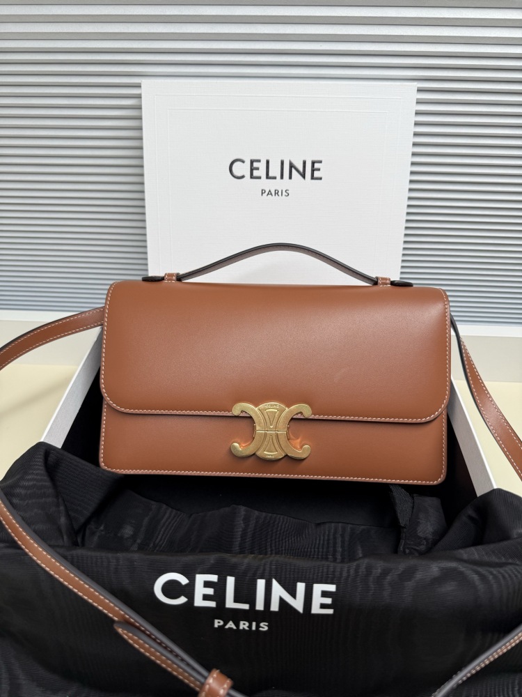 The TEEN-sized handbag from the CELINE Triomphe series (commonly known as the "baguette bag") has been a very popular commuter style for the brand in recent years.