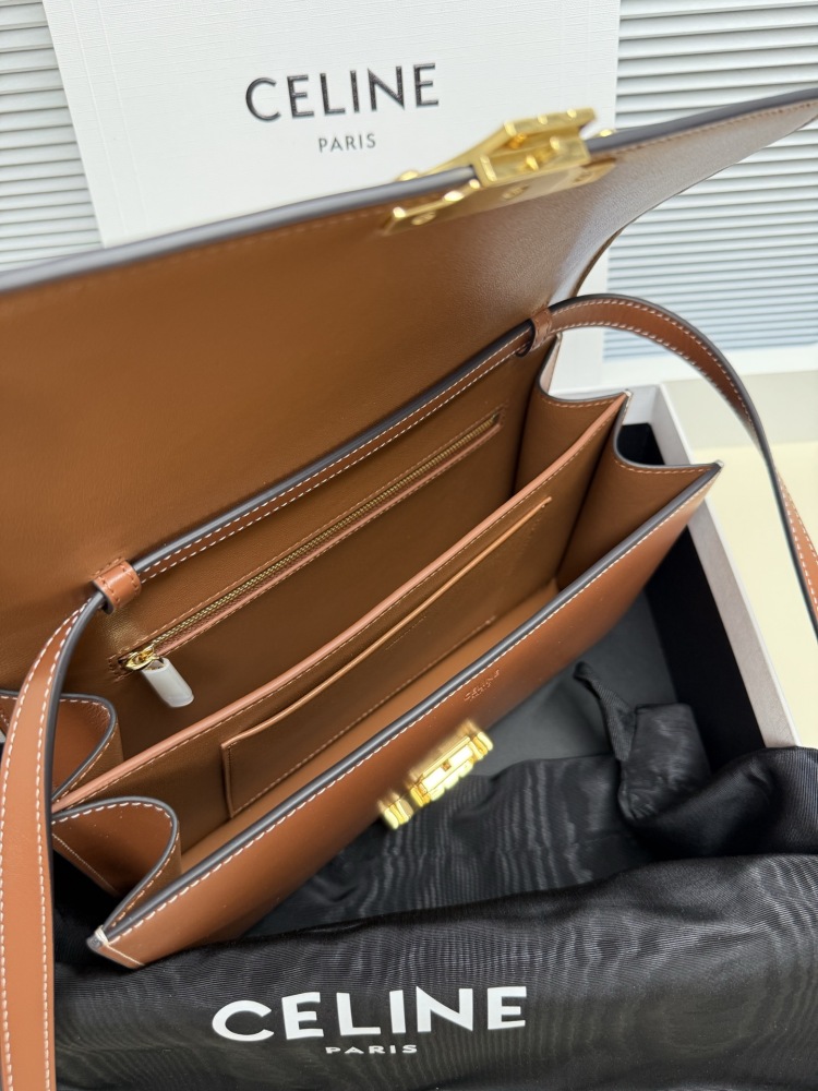 The TEEN-sized handbag from the CELINE Triomphe series (commonly known as the "baguette bag") has been a very popular commuter style for the brand in recent years.