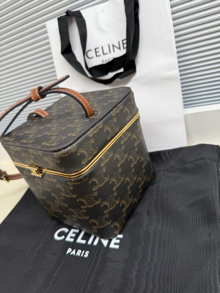 The CELINE Triomphe Vanity cosmetic box bag (monogram version) is a retro-style mini bag launched by the brand in recent years.