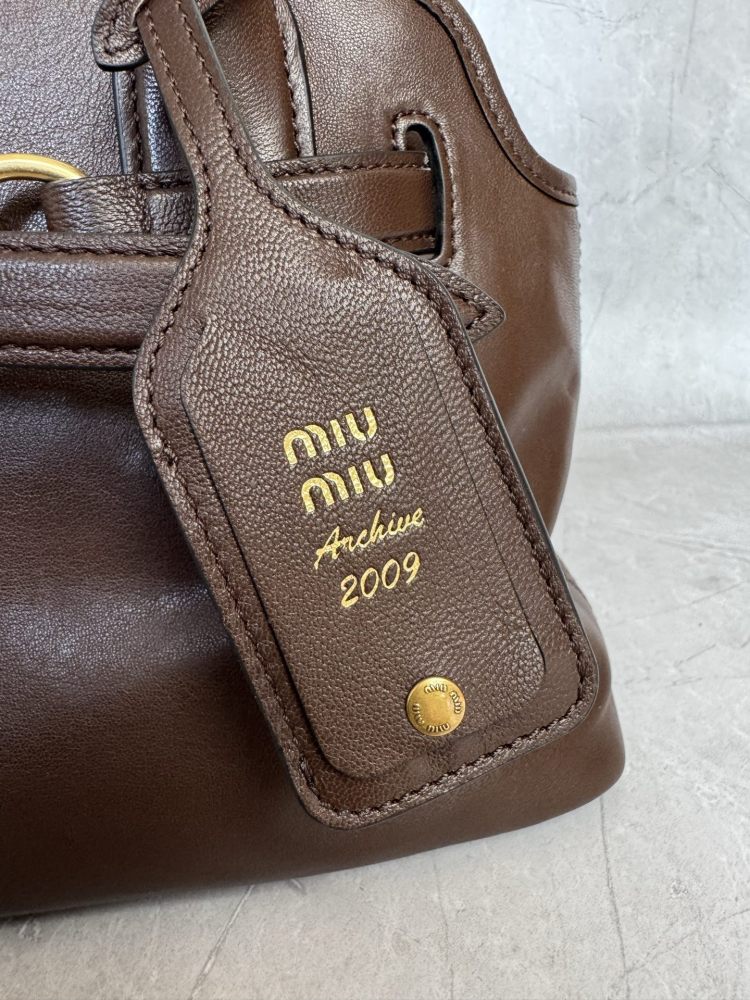 The Miu Miu Aventure medium-sized tote bag (dark brown calfskin) is a highly popular retro-style work bag in recent years.