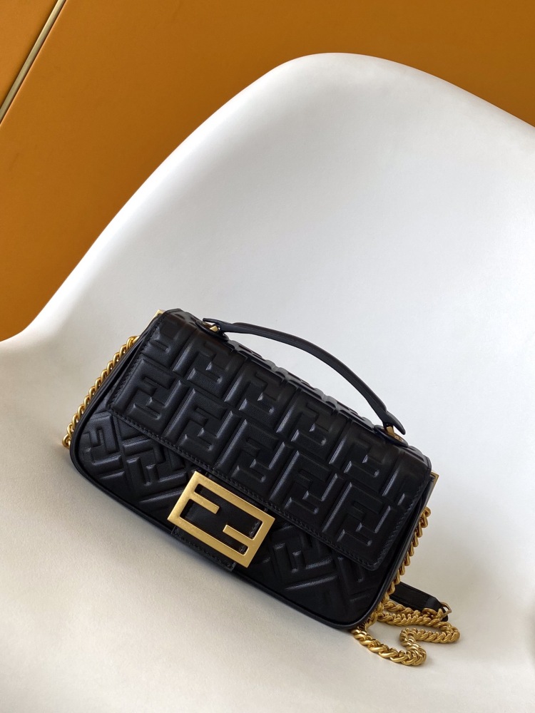 The Fendi classic Baguette bag (embossed with the FF logo) is the brand's iconic retro underarm bag.