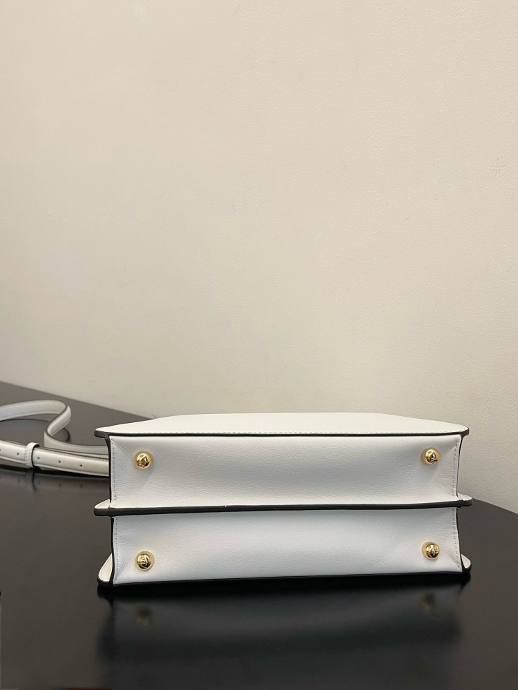 The Fendi Peekaboo mini handbag (off-white) is the brand's iconic "little monster" bag.