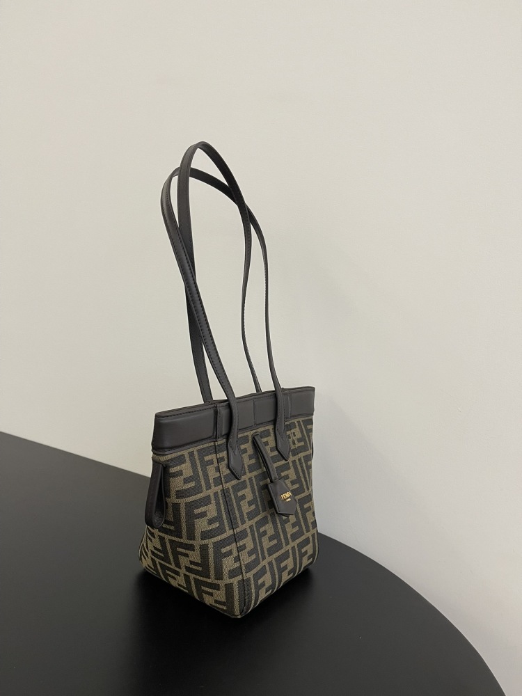The Fendi Roll mini tote bag (FF monogram version) is a super popular "mini bucket" commuter bag from the brand in recent years.