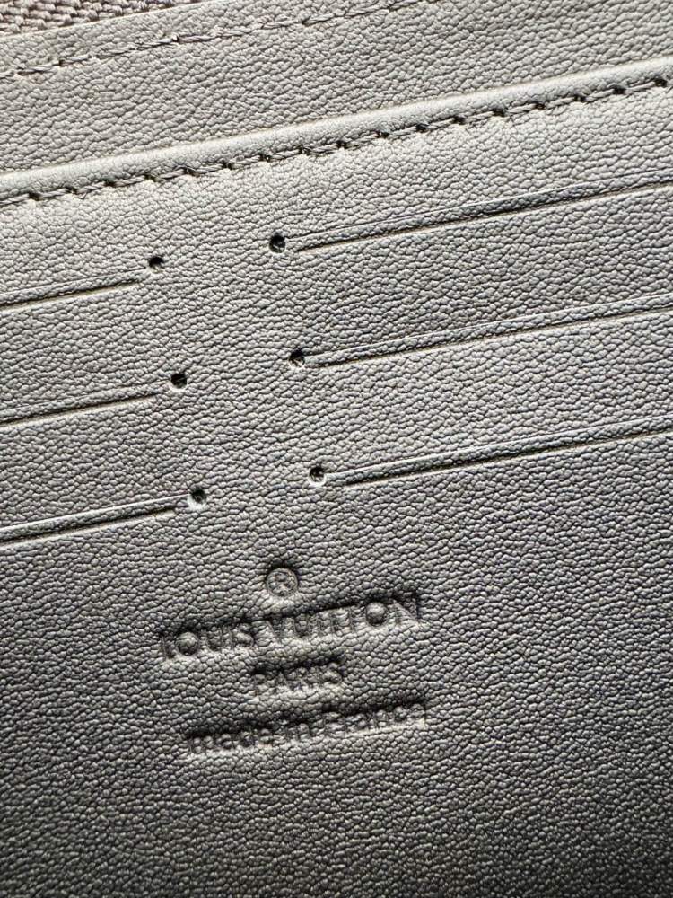 The Louis Vuitton Zippy Wallet, crafted from classic Monogram-embossed Taurillon leather, features an all-black colorway (commonly referred to as "Noir" or "Black Monogram").